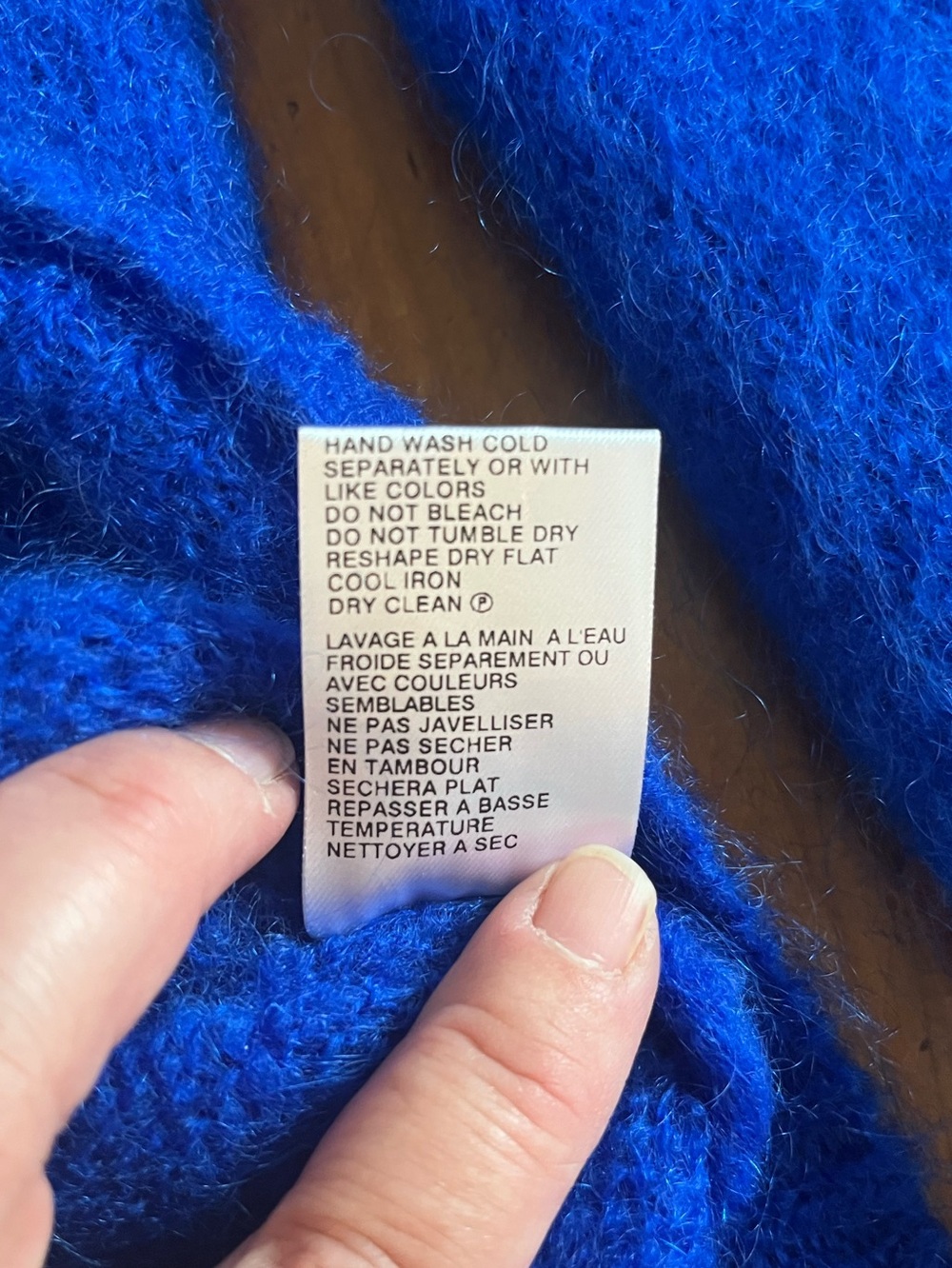 Cobalt Blue Italian Mohair and Wool Crewneck Sweater from NOOS Italian Knitwear - Picture 4 of 9